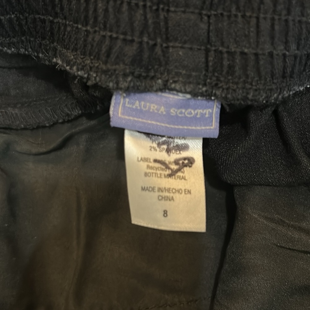 Laura Scott Women's Black Elastic Waist Trousers. SET OF 2, EUC. - Picture 2 of 5
